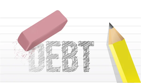 Schulden conceptontwerp afbeelding wissen — Stockfoto