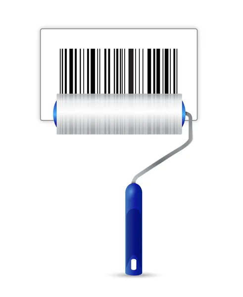 Paint roller and upc bar code illustration design — Stock Photo, Image