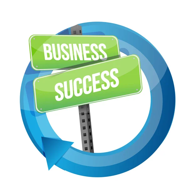 Business successo ciclo di segnaletica stradale — Foto Stock