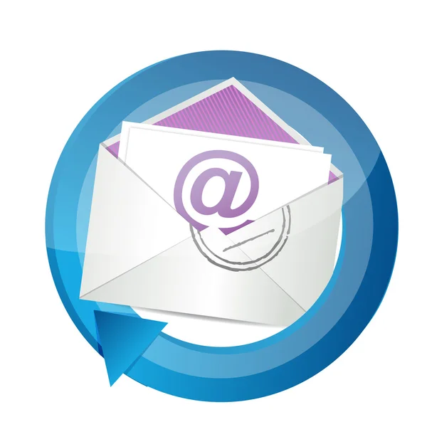 E-posta iletişim döngüsü illüstrasyon tasarımı — Stok fotoğraf