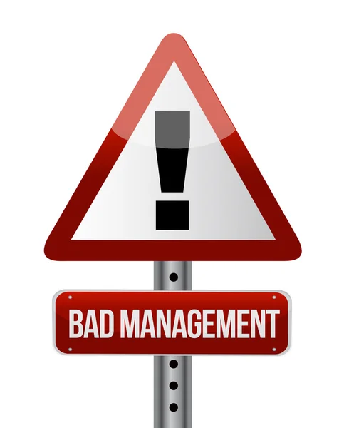 Schlechtes Management Warnung Verkehrszeichen Illustration — Stockfoto