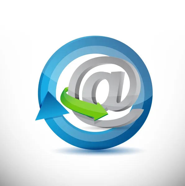 E-mail, contact met ons cyclus concept illustratie — Stockfoto