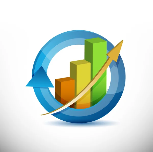 Kleurrijke zakelijke pijl cyclus grafiek — Stockfoto