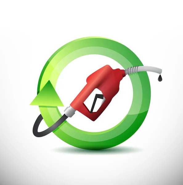 Natural rotating with a gas pump nozzle — Stock Photo, Image