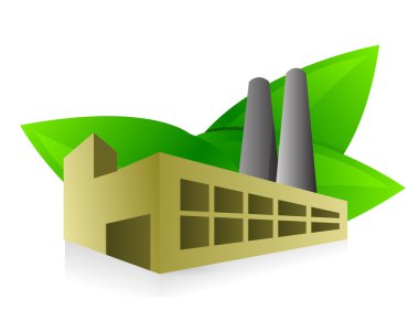 Eko Dostu fabrika illüstrasyon tasarımı