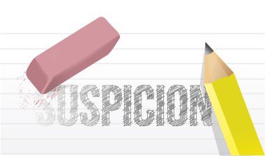 erasing suspicion concept illustration clipart