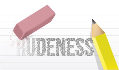 Erasing rudeness concept illustration clipart