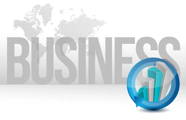Business graph cycle world illustration design — Stock Photo, Image