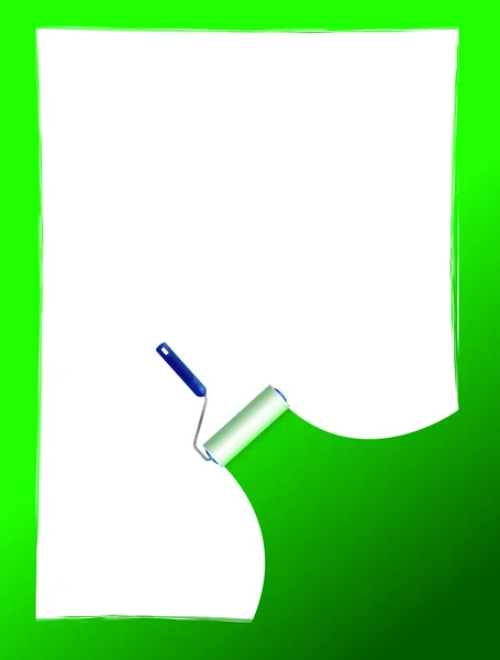 Paint roller and paint stripe frame. illustration — Stock Photo, Image