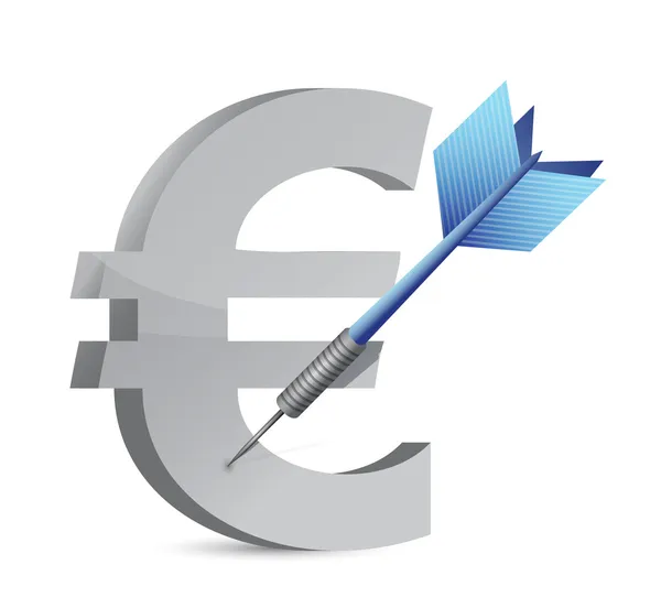 Disegno di illustrazione valuta euro target — Foto Stock