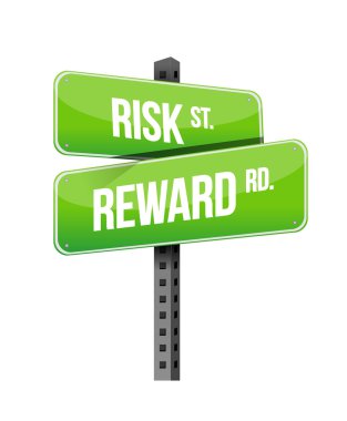 risk, Ödülü yolun işareti illüstrasyon