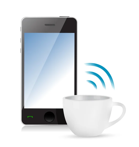 Connessione internet concetto tazza di caffè — Foto Stock