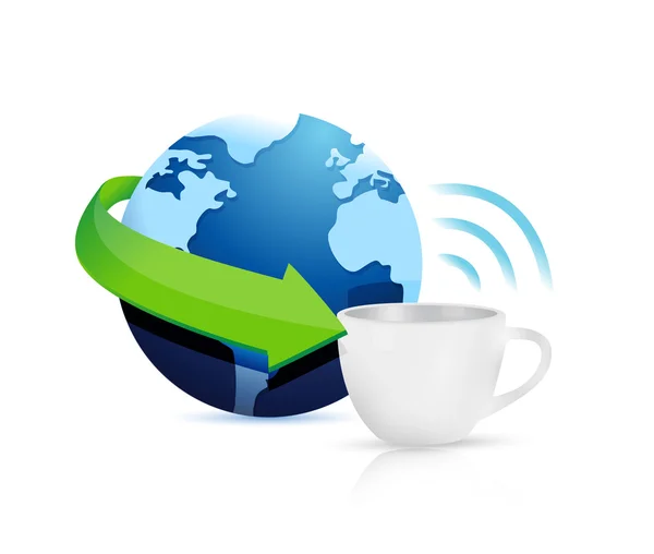 Internet hotspot concetto tazza di caffè — Foto Stock