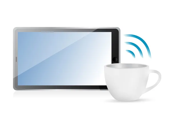 Connessione internet concetto tazza di caffè — Foto Stock