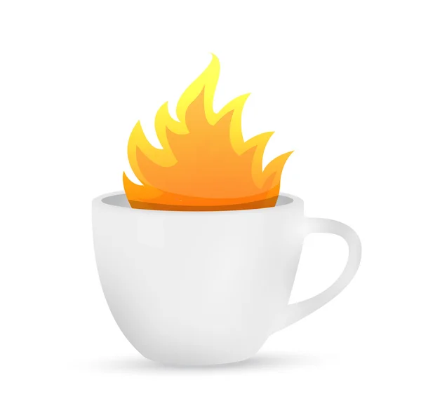 Taza de café en el fuego concepto de ilustración — Foto de Stock