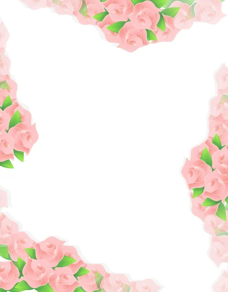 Flores rosa moldura desenhos ilustração — Fotografia de Stock