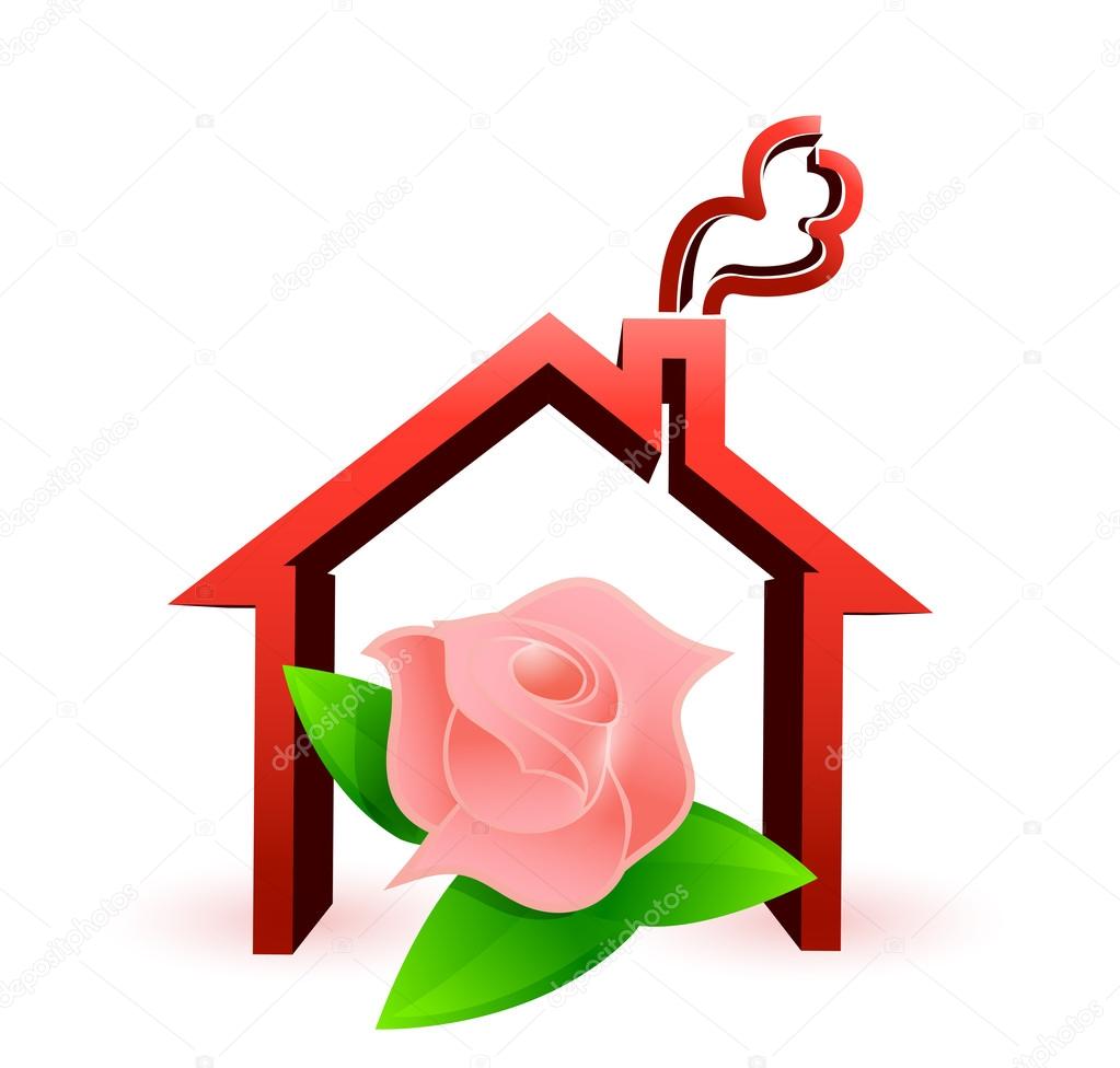 flower house illustration design