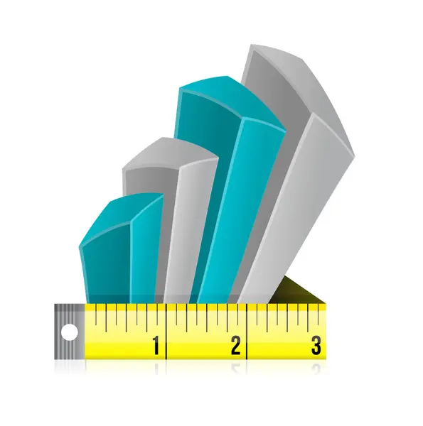 Måttband bar graph konceptet illustration — Stockfoto