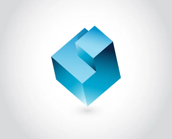 Abstrakte Logo-Vorlage. Logik-Puzzle-Würfel — Stockfoto