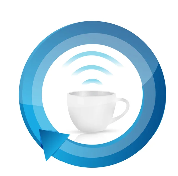 Caffè wifi tazza ciclo illustrazione design — Foto Stock