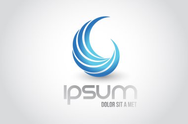 Wave logosu sembolü şekil tasarlamak