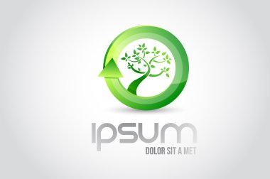 Eko ağaç logo sembol illüstrasyon tasarımı