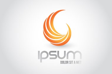 soyut yangın logo sembol illüstrasyon tasarımı