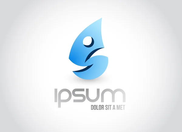 Стильний дизайн логотипу краплі води — стокове фото
