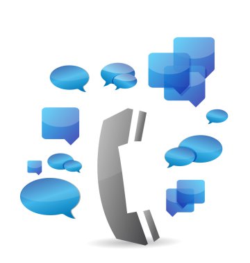 bir cep telefonu sohbet konsept illüstrasyon tasarımı