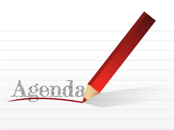 Lápiz escribiendo la palabra Agenda. ilustración —  Fotos de Stock