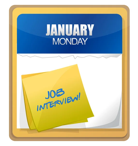 Job interview ord skrevet på kalenderen i - Stock-foto