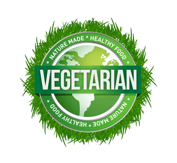 Vegetarian green seal illustration design — Stock Photo, Image