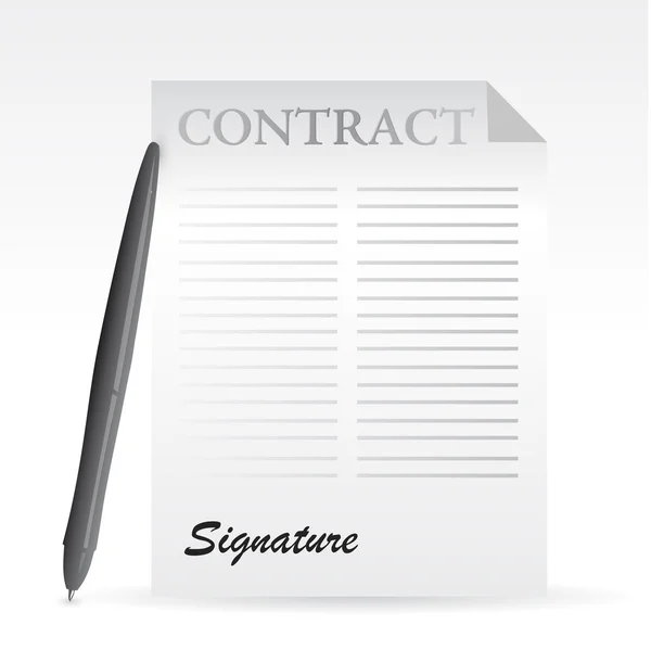 Contract and pen. illustration design — Stock Photo, Image