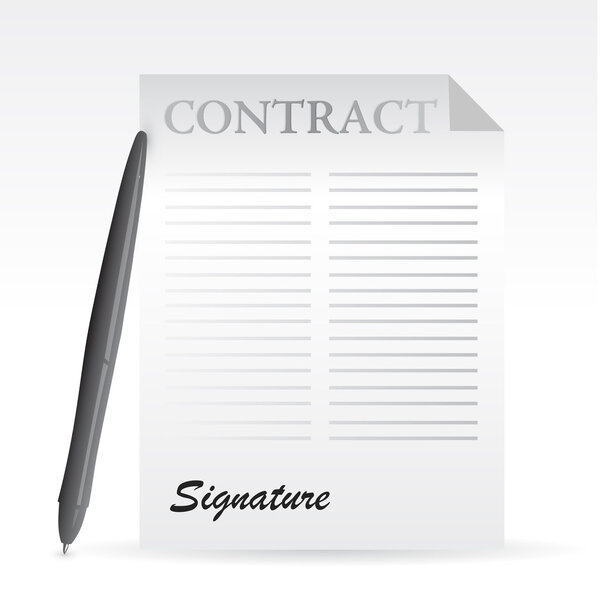 contract and pen. illustration design