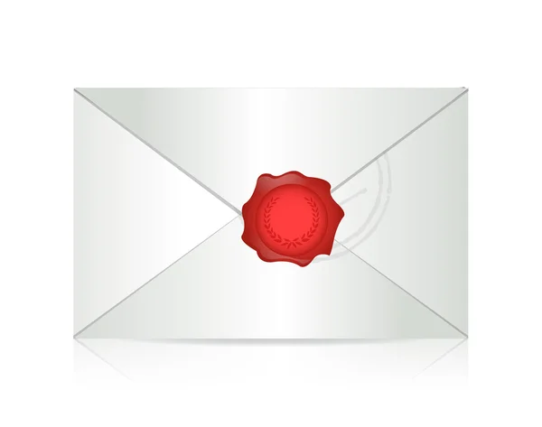 Mail icon and wax seal illustration design — Stock Photo, Image