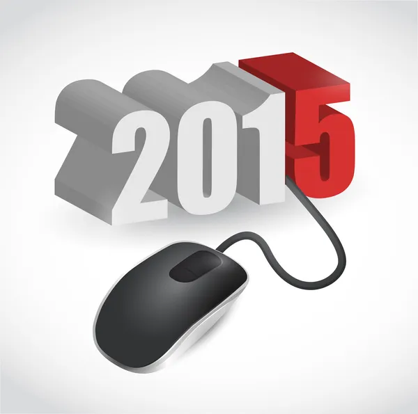 Datormus ansluten till 2015 illustration — Stockfoto