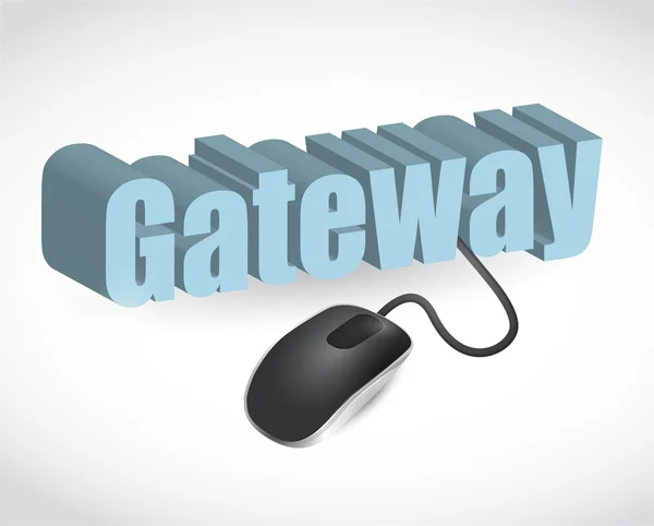 Gateway sign and mouse illustration — Stock Photo, Image