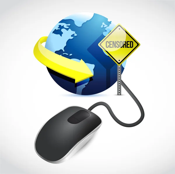 Censored connection concept sign and mouse — Stock Photo, Image