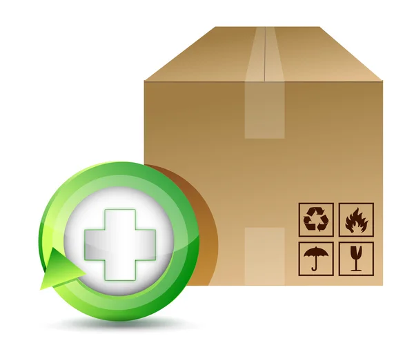 Medical shipping box illustration design — Stock Photo, Image
