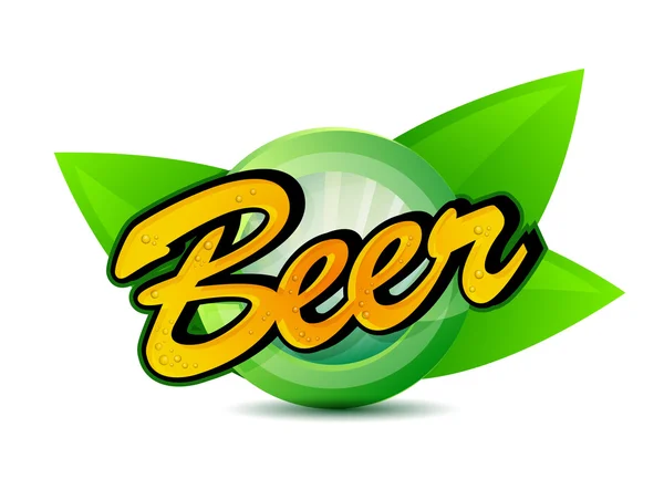 Cerveza orgánica cartel signo sello ilustración — Foto de Stock