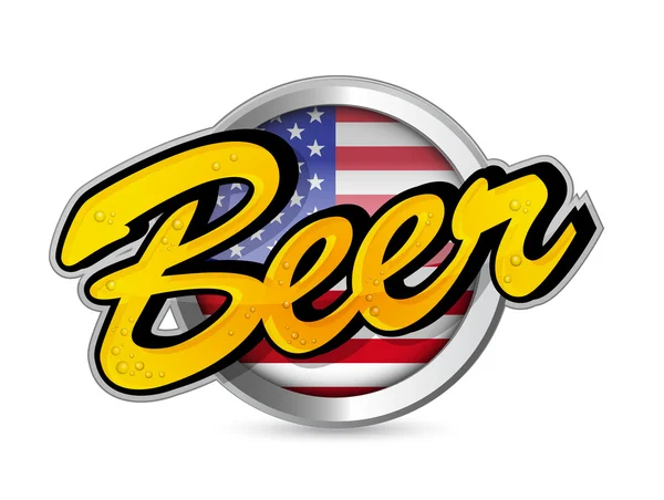 Sello de cartel de cerveza americana — Foto de Stock
