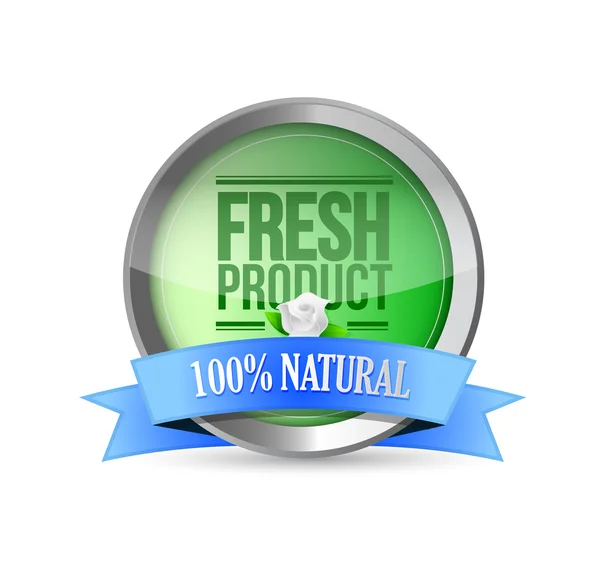 Escudo de productos alimenticios frescos de la aprobación ilustración —  Fotos de Stock