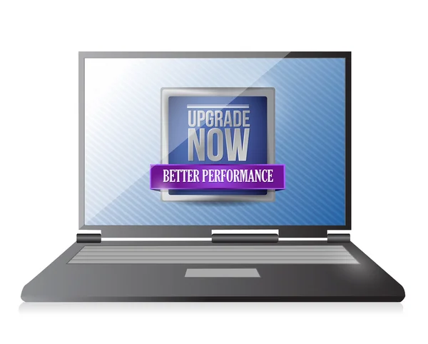 Laptop with an upgrade now illustration design — Stock Photo, Image