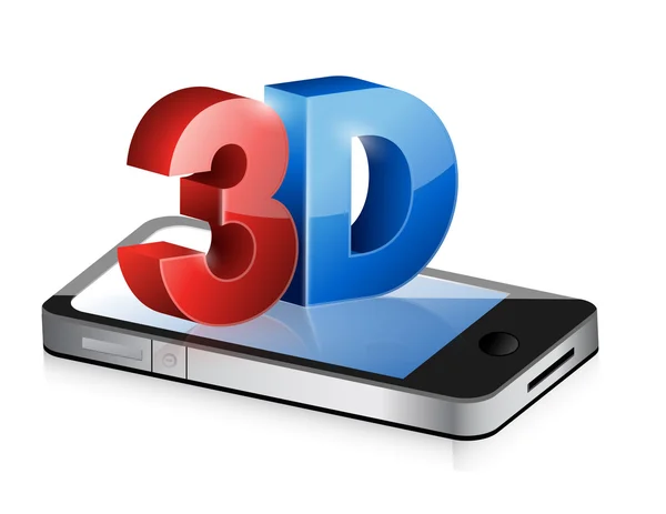 Telefonen med en 3d-skärm. illustration design — Stockfoto