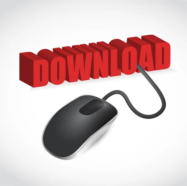 Computer mouse and word Download illustration — Stock Photo, Image