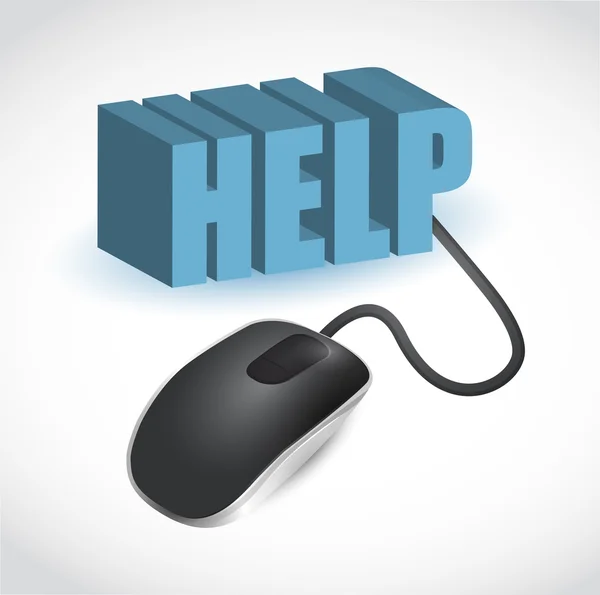 Help and computer mouse illustration design — Stock Photo, Image