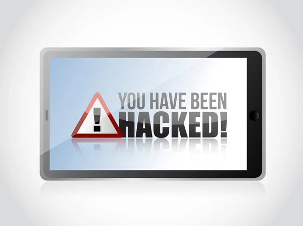 Tablet - You Have Been Hacked Sign — Stock Photo, Image