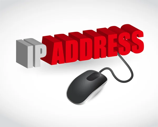 IP adres işareti ve fare şekil tasarım — Stok fotoğraf