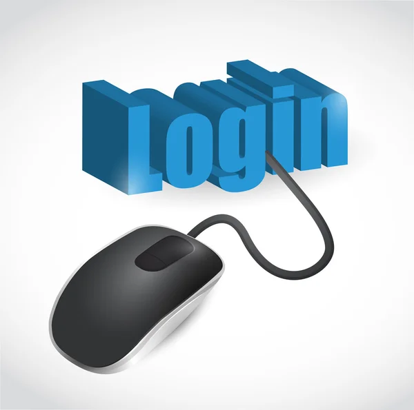 Login sign and mouse illustration design — Stock Photo, Image