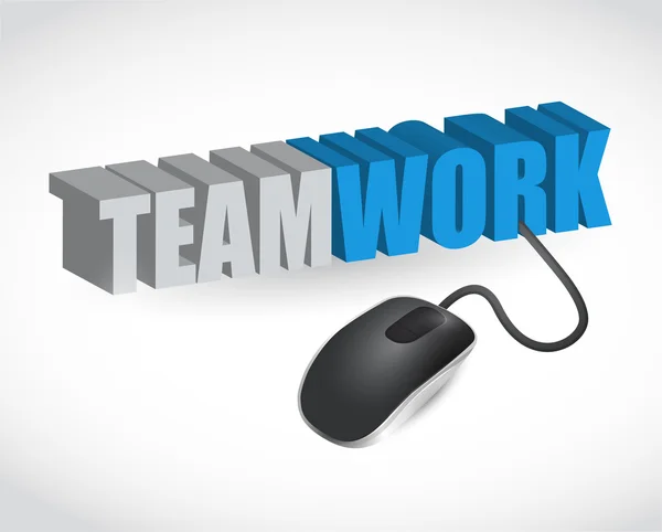 Teamwork sign and mouse illustration design — Stock Photo, Image